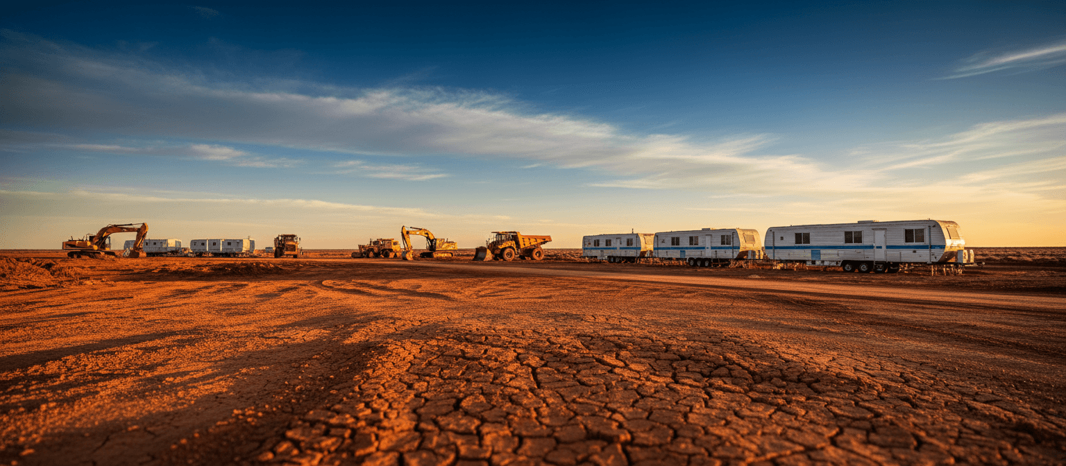 Trailers and equipment in an Australian yard